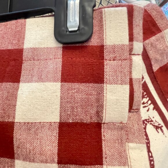 New Park B. Smith Window Curtain Rooster Chicken Checked Curtain - Picture 4 of 6